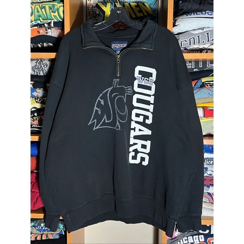 Vintage Jansport WSU Cougars Washington State Quarter Zip Sweater